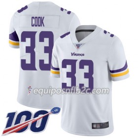 Camiseta Hombre NFL Minnesota Vikings Dalvin Cook 33 Nike Blanco Stitched 100th